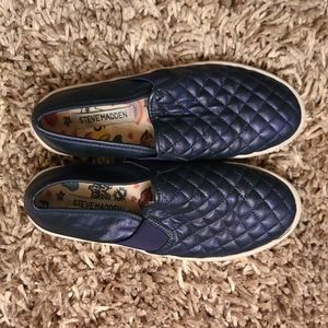 Steve Madden Navy Slip On Sneakers
